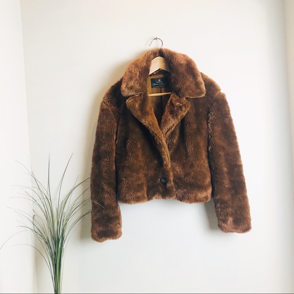 Free People Plush Faux Fur Brown Jacket - Picture 2 of 11